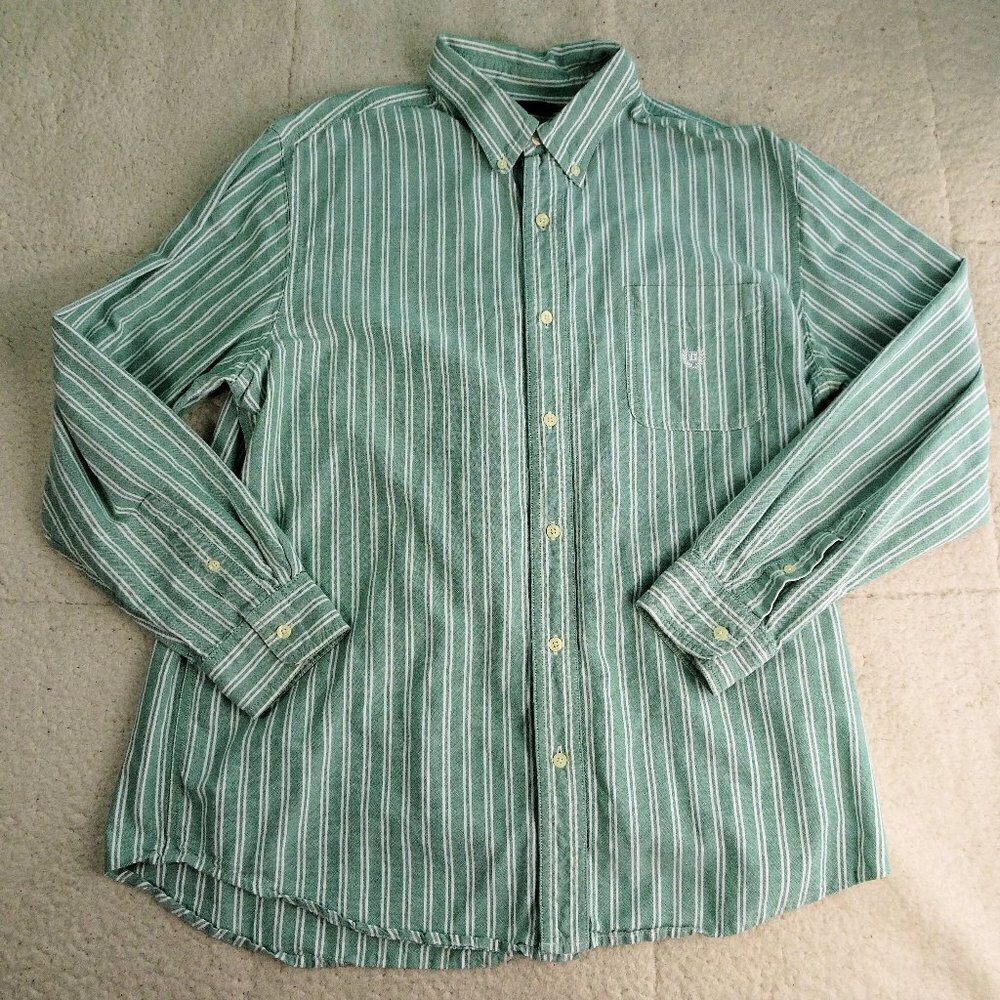 Chaps Green/White Lines L/S Shirt X-Large